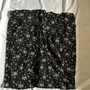 small boho lounge stretch pants pattern womens casual wear black white floral